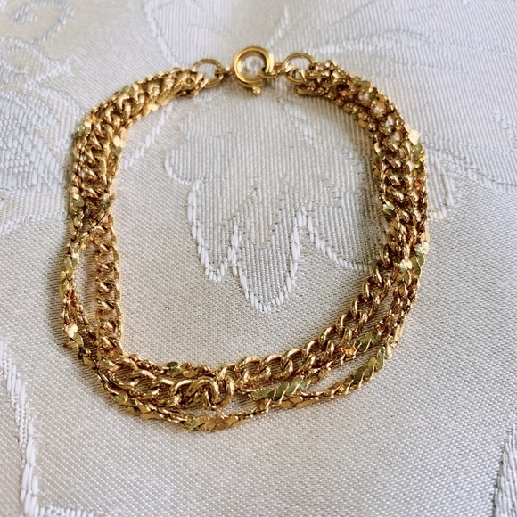 Vintage Jewelry Vintage Triple Strand Gold Tone Bracelet Poshmark